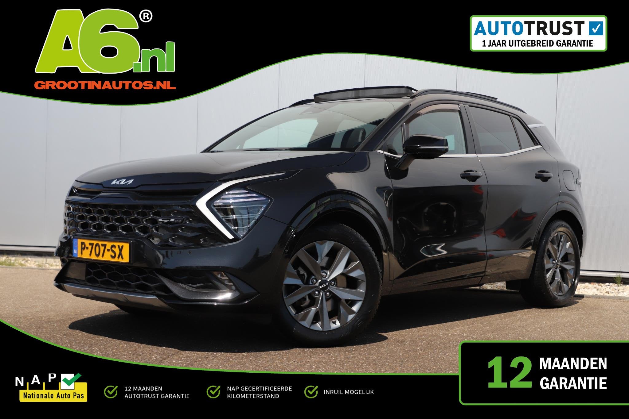 Kia Sportage 1.6 T-GDi Hybrid GT-Line NAP Trekhaak Panoramad, Gebruikt, Euro 6, 4 cilinders, Met garantie (alle)