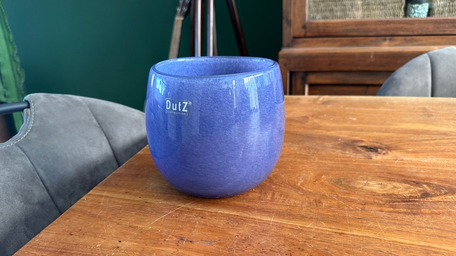 DutZ Collection Glazen Vaas - Paars/Blauw - Zo goed als nieu, Ophalen, Met patroon/structuur, Paars, Glas