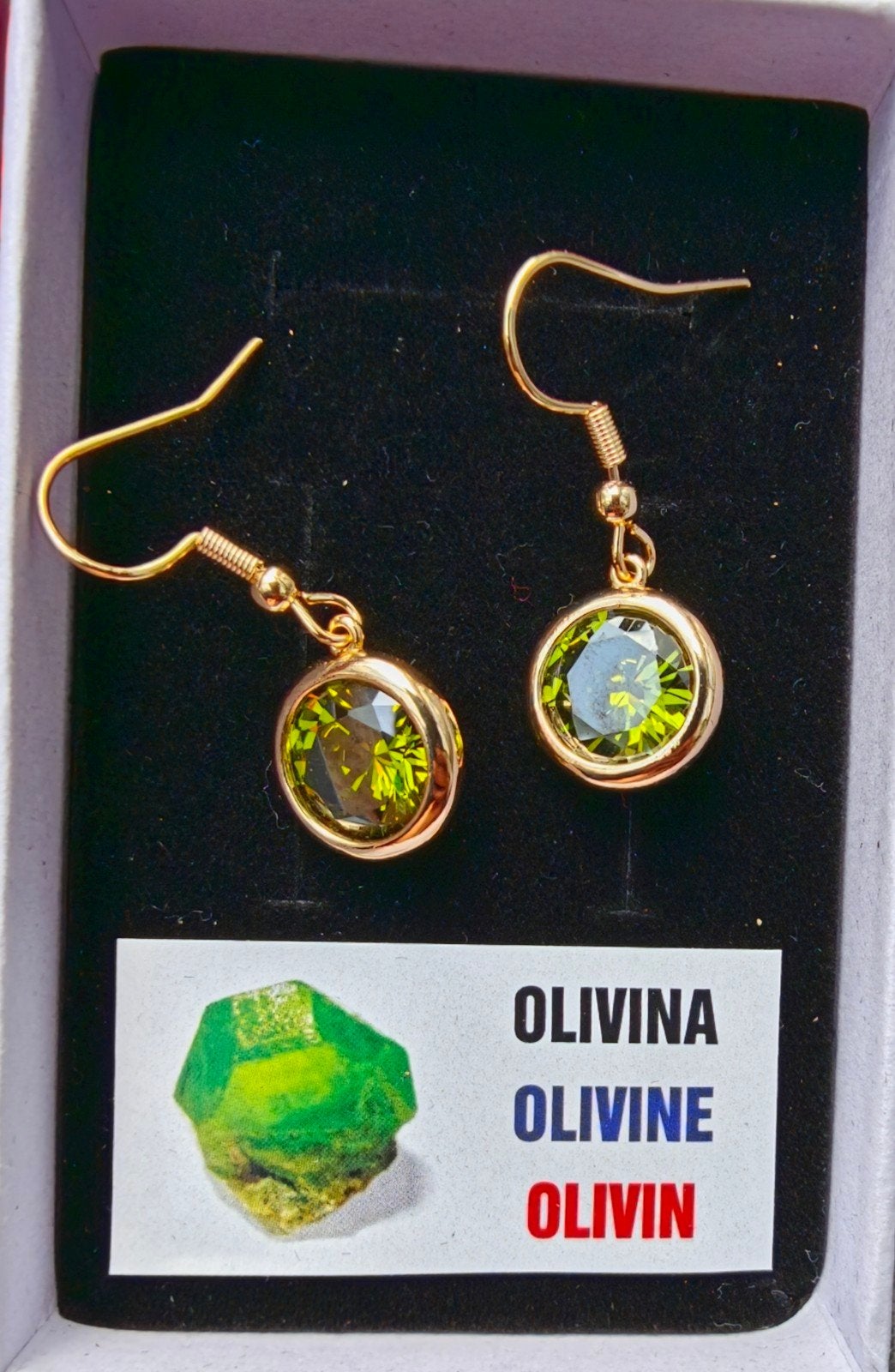 RVS goudkleur met stenen uit Tenerife, Overige materialen, Hangers, Nieuw, Ophalen of Verzenden