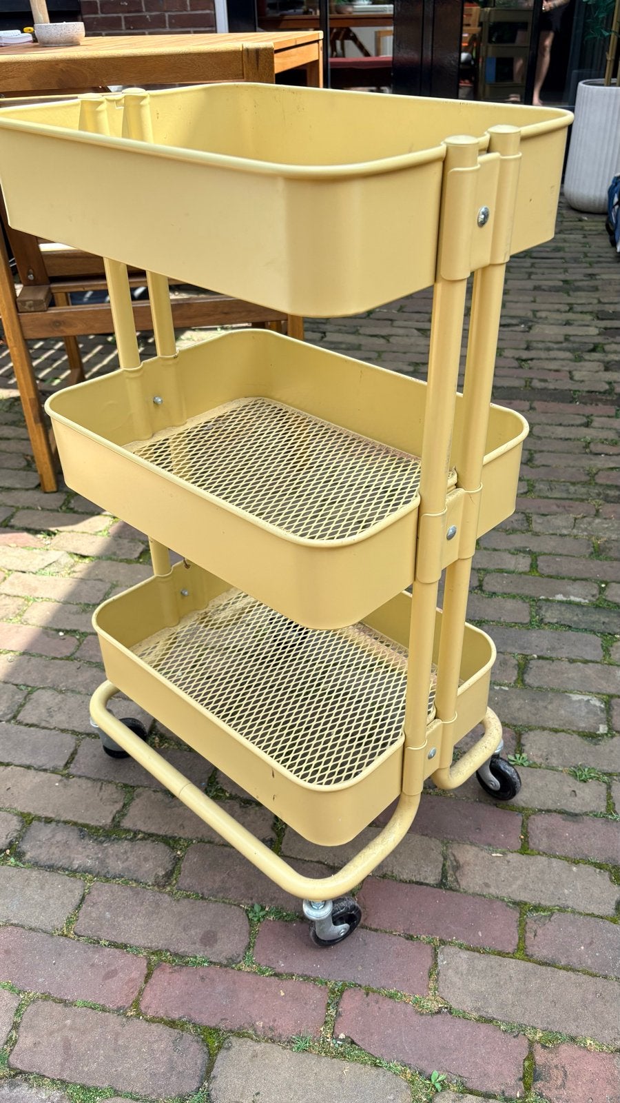 Ikea RÅSKOG roltafel - Geel, Huis en Inrichting, Ophalen, Gebruikt