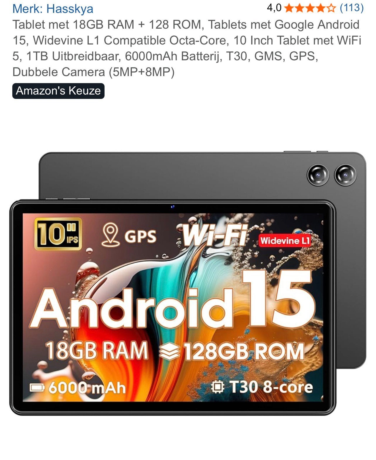 Tablet 10 inch, Computers en Software, Android Tablets, 10 inch, Uitbreidbaar geheugen, Ophalen of Verzenden, Jo