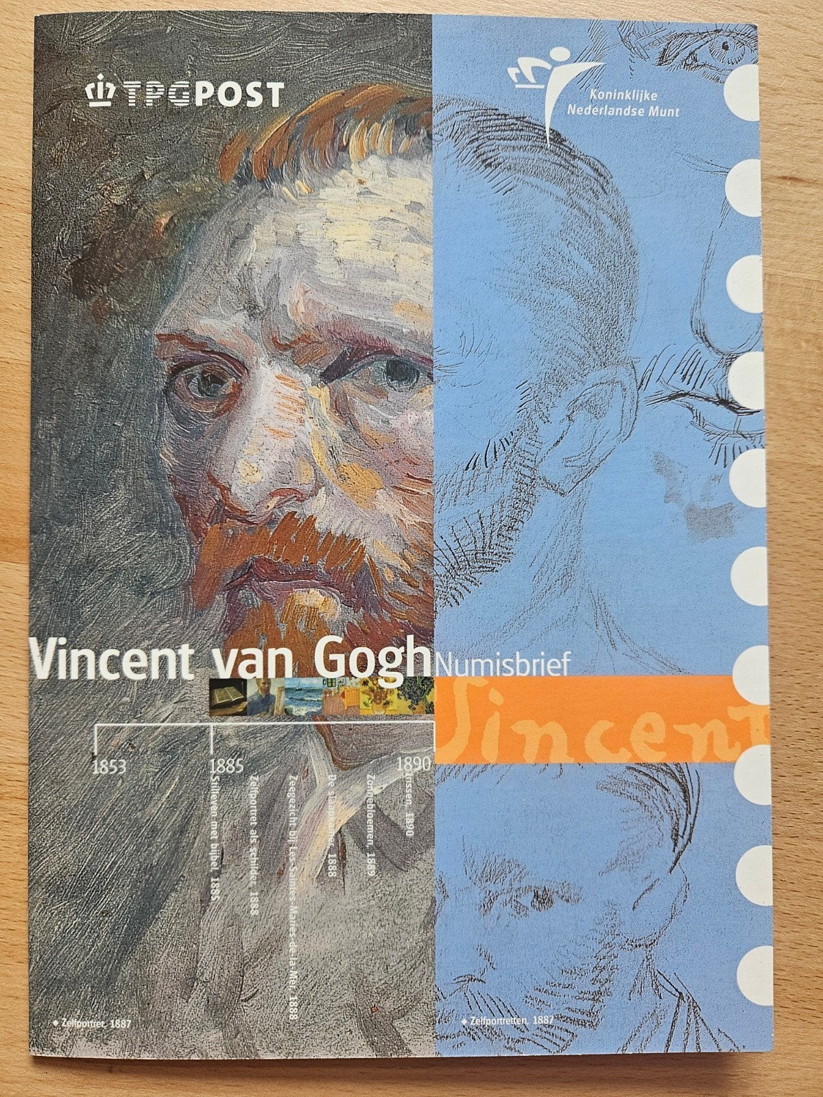Zilveren 5,- Euro 2003 Vincent van Gogh, Koningin Beatrix, Zilver, Euro's, Ophalen of Verzenden