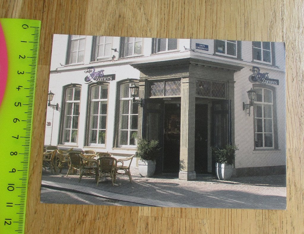 ansichtkaart 's hertogenbosch Café zomers Karrenstraat, Ophalen of Verzenden, 1980 tot heden, Noord-Brabant