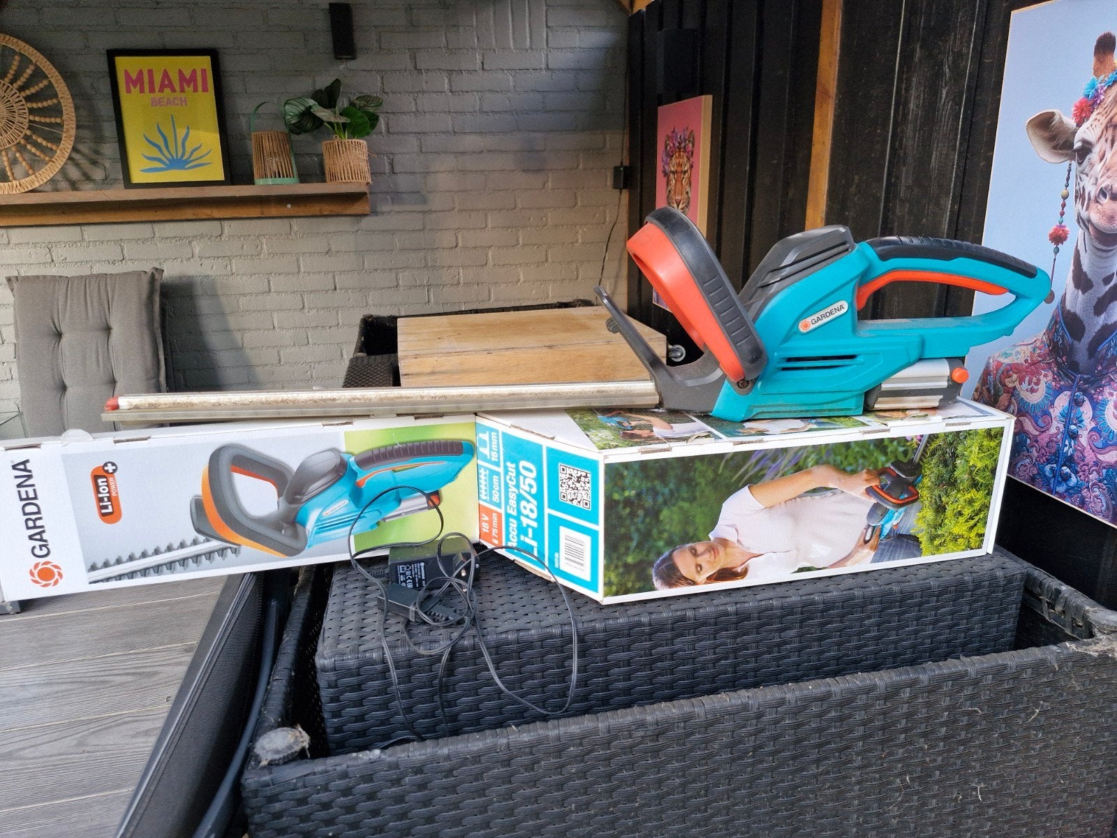 GARDENA EasyCut Li-18/50 Heggenschaar - Zo goed als nieuw, Ophalen, Gebruikt, Accu, GARDENA