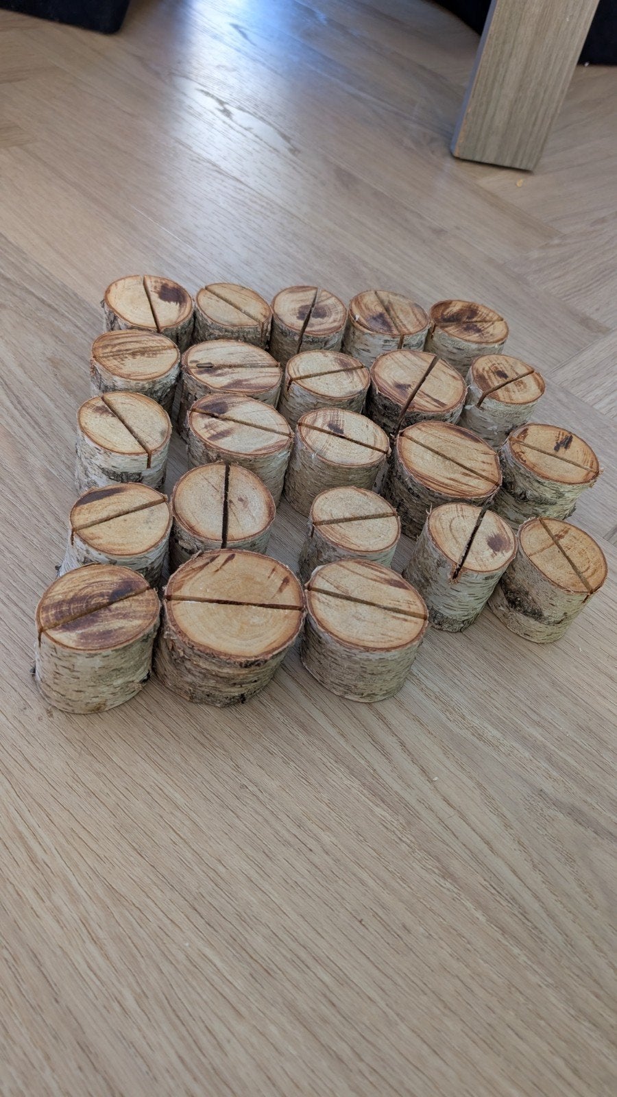 25x Houten kaarthouders / naamkaarthouders, Ophalen, Hout, Bruin, Landelijk