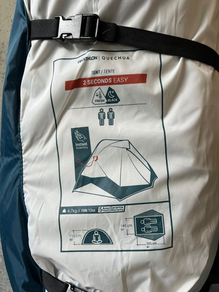 Quechua 2 Seconds Easy tent, Ophalen of Verzenden, Zo goed als nieuw, Tot en met 2
