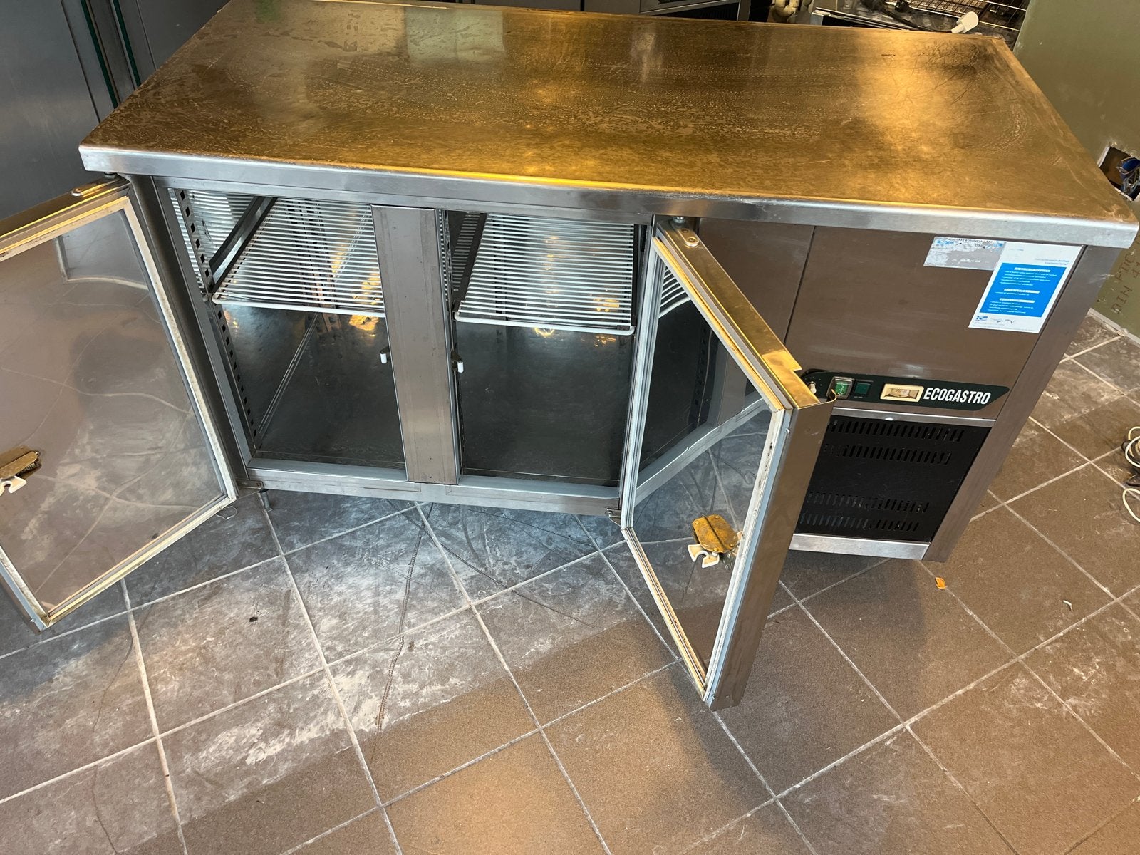 ECOGASTRO RVS Koelwerkbank - Perfect voor Horeca, Ophalen of Verzenden, Gebruikt, Koelen en Vriezen