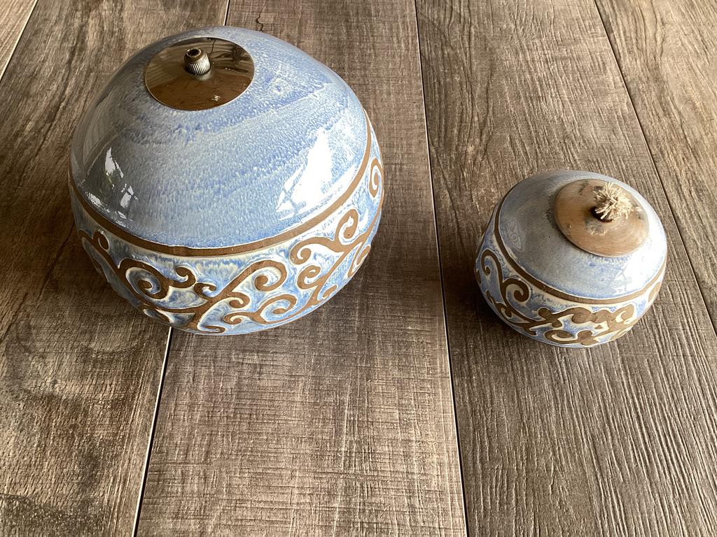 Grote en kleine stenen bollen die kunnen branden op olie, Tuin en Terras, Ophalen