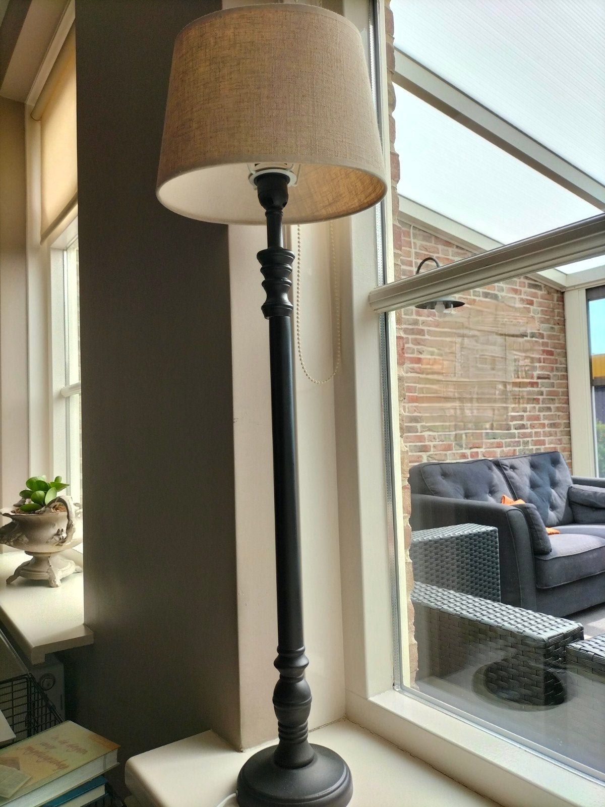 Stijlvolle lamp met stoffen kap, Ophalen, Gebruikt, 100 tot 150 cm, E27 (groot)