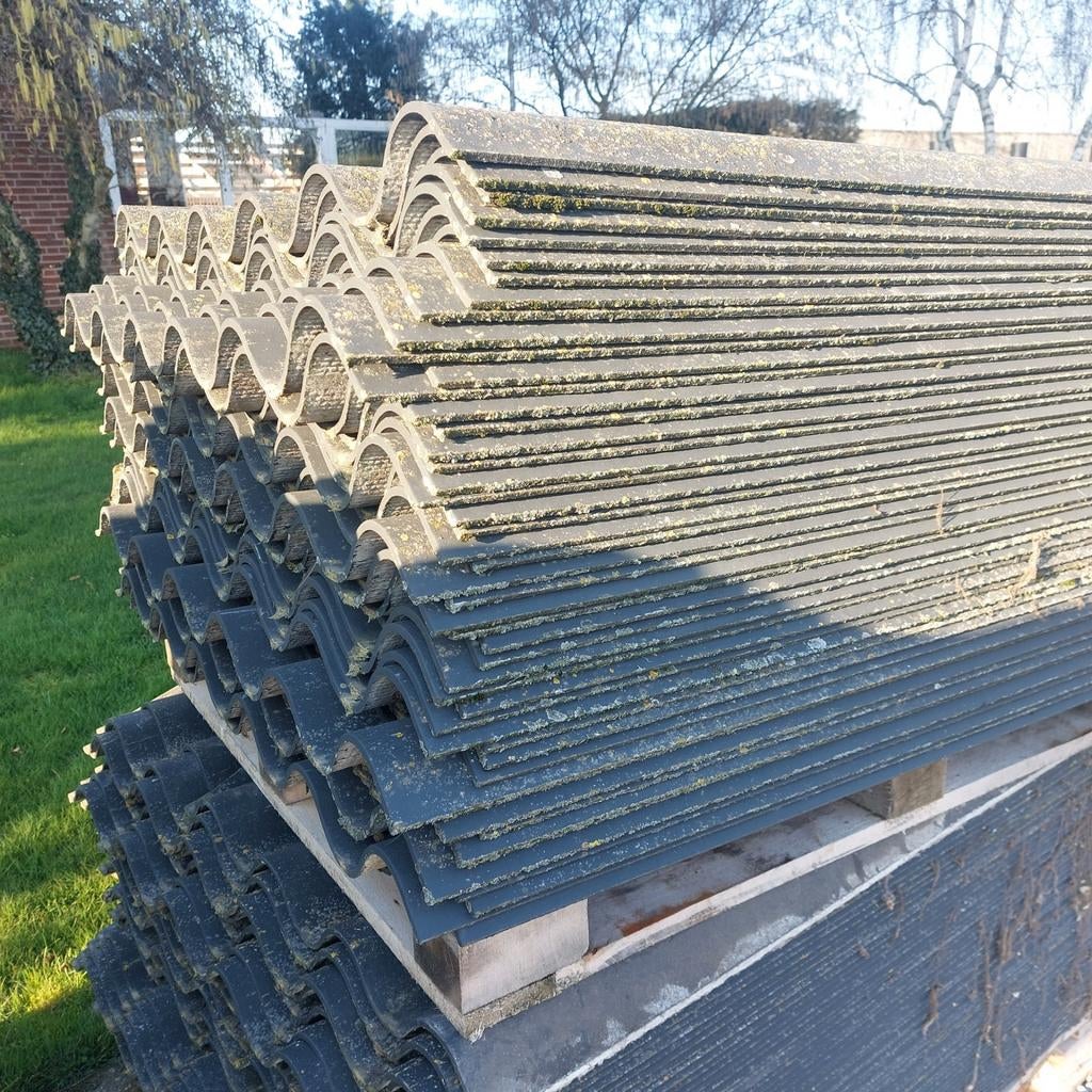 Grote partij asbestvrije golfplaten 110 x 153 cm, Ophalen, Overige materialen, Zwart, Zo goed als nieuw