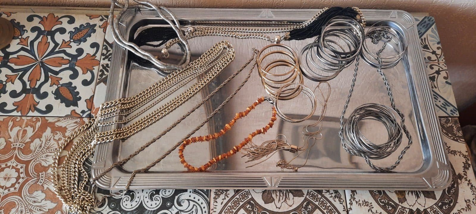 Lot sieraden,waaronder barnsteen., Sieraden, Tassen en Uiterlijk, Antieke sieraden, Ophalen of Verzenden