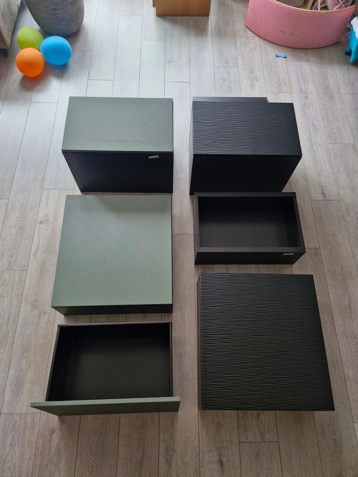 Modulaire kasten set - Groen en Zwart ikea besta, Ophalen, Overige materialen, Modern, Modulair, 50 tot 100 cm