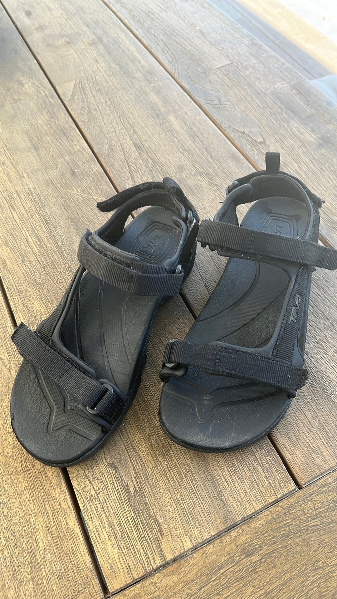 Mooie zwarte Teva sandalen, maat 35, Ophalen, Zwart, Sandalen of Muiltjes, Gedragen