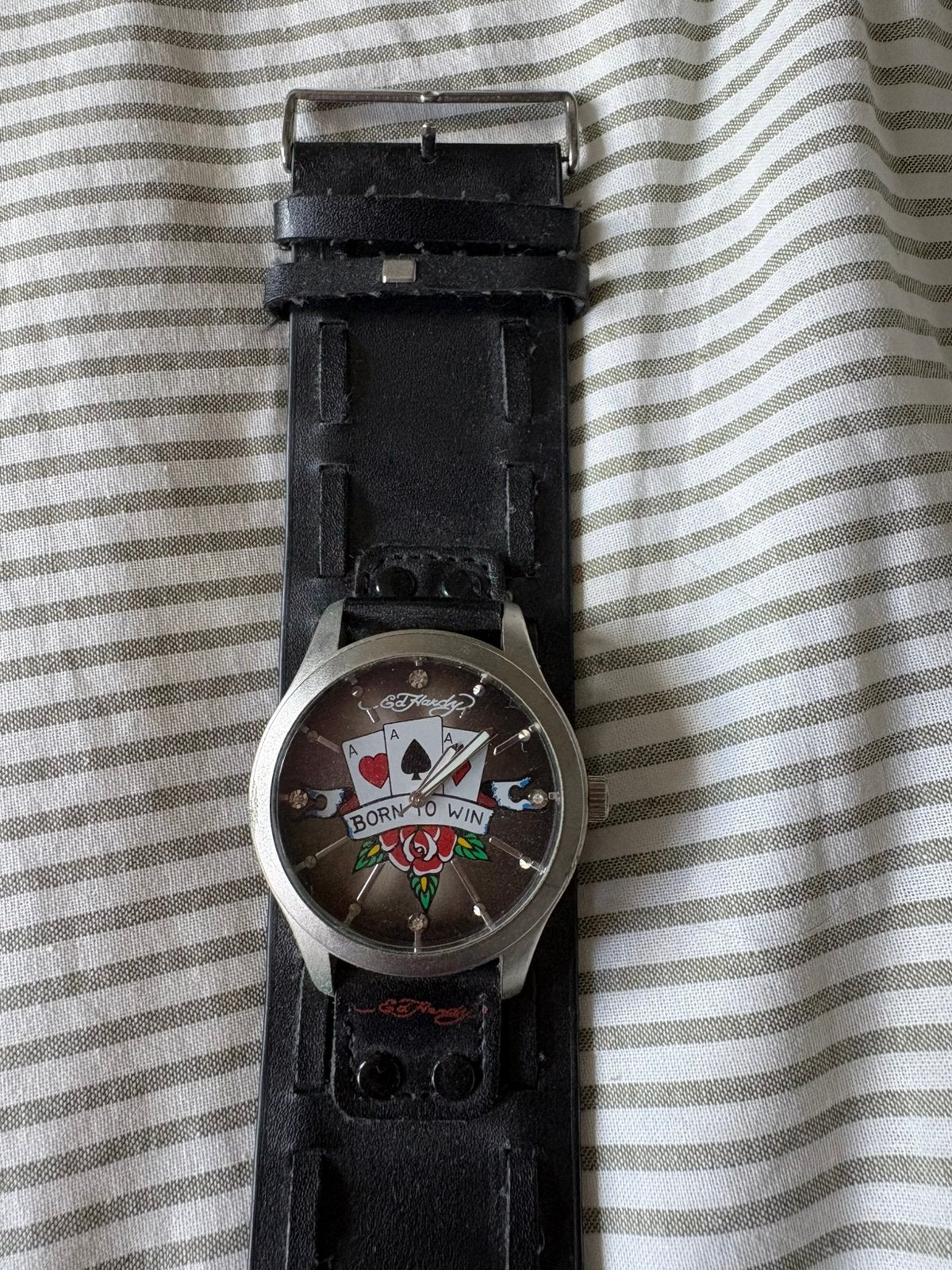 Ed hardy horloge, Overige merken, Polshorloge, Ophalen of Verzenden, Leer