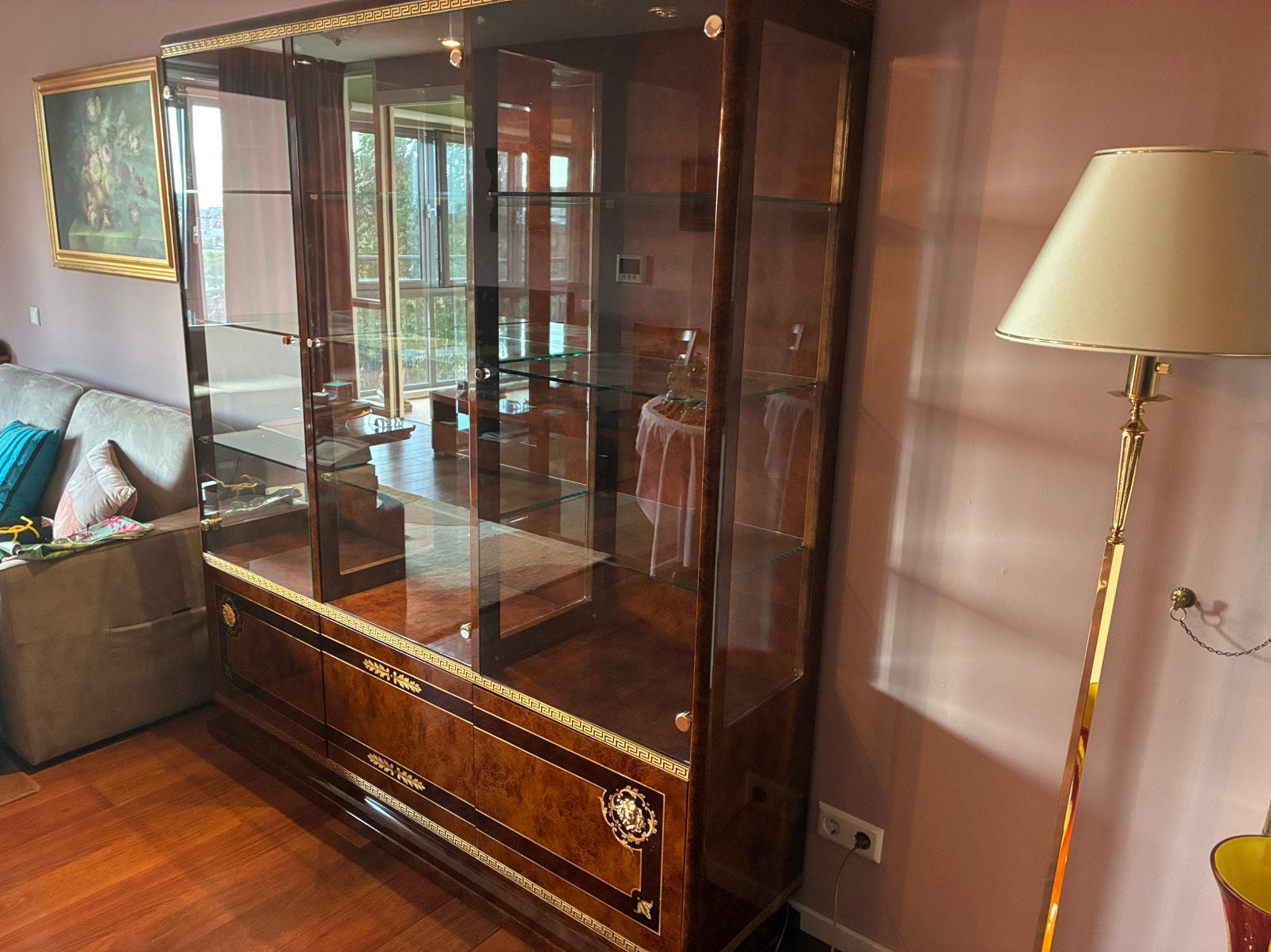 Originele VERSACE  vitrinekast, erg mooi 170 b x 190 h, Ophalen, Met deur(en), 150 tot 200 cm, 150 tot 200 cm