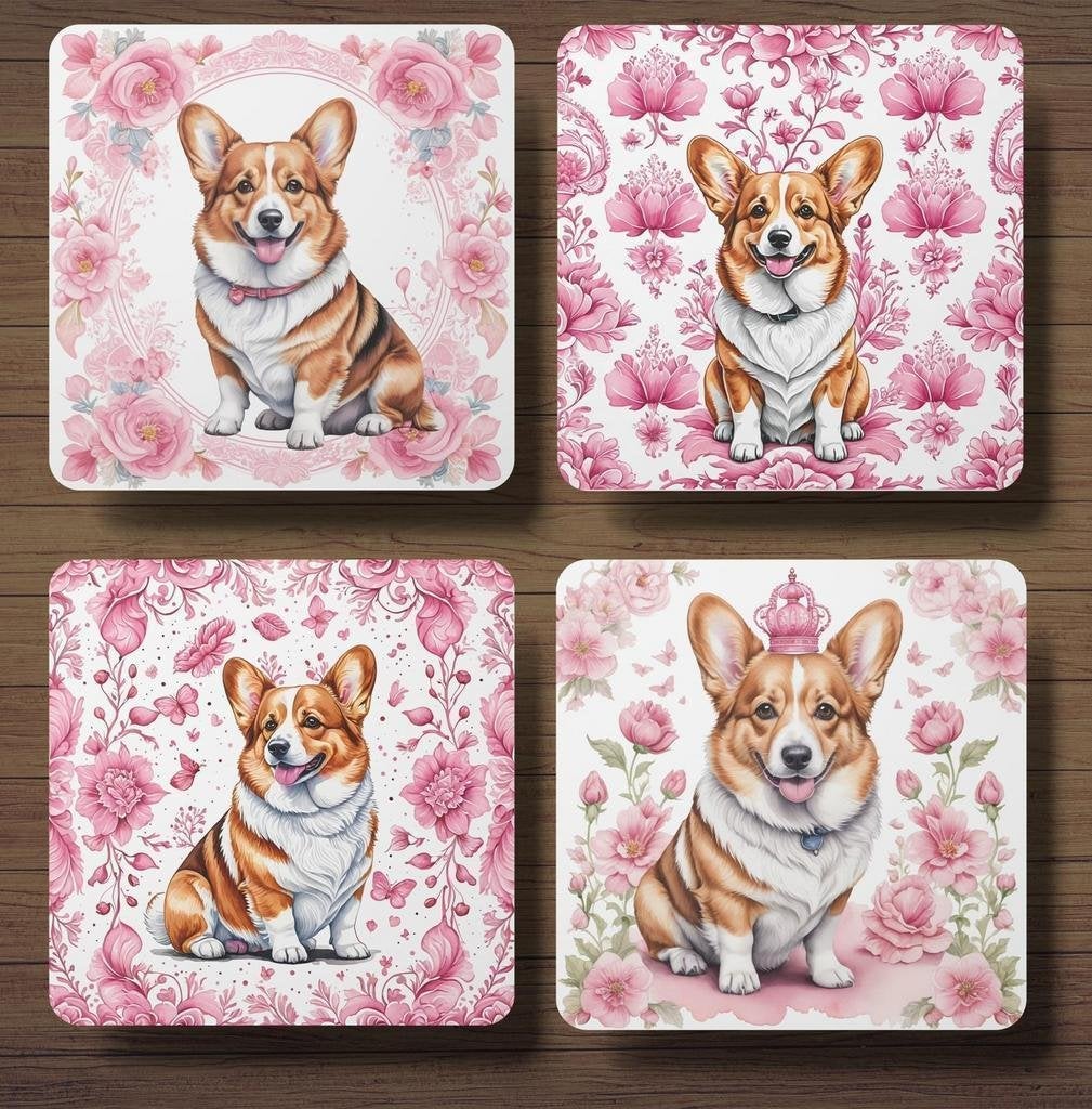 Corgi Delfts Roze onderzetters met houder, Ophalen of Verzenden, Nieuw