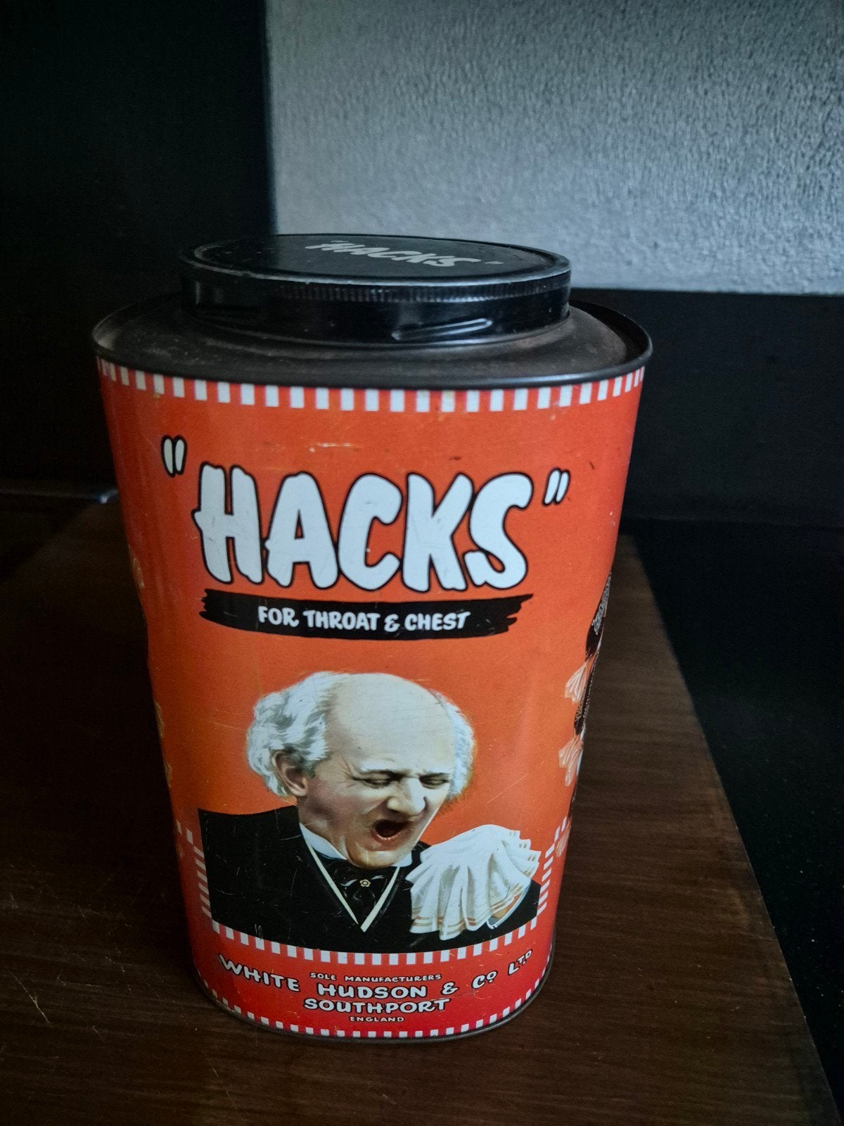Vintage "Hacks" blik - Keel & Borst Pastilles, Ophalen of Verzenden