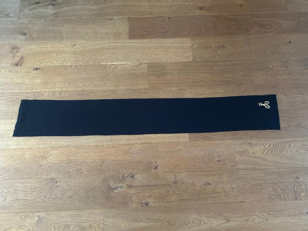 Zwarte fleecesjaal met fietser 145 x 21 cm, Ophalen of Verzenden, Gedragen, Sjaal