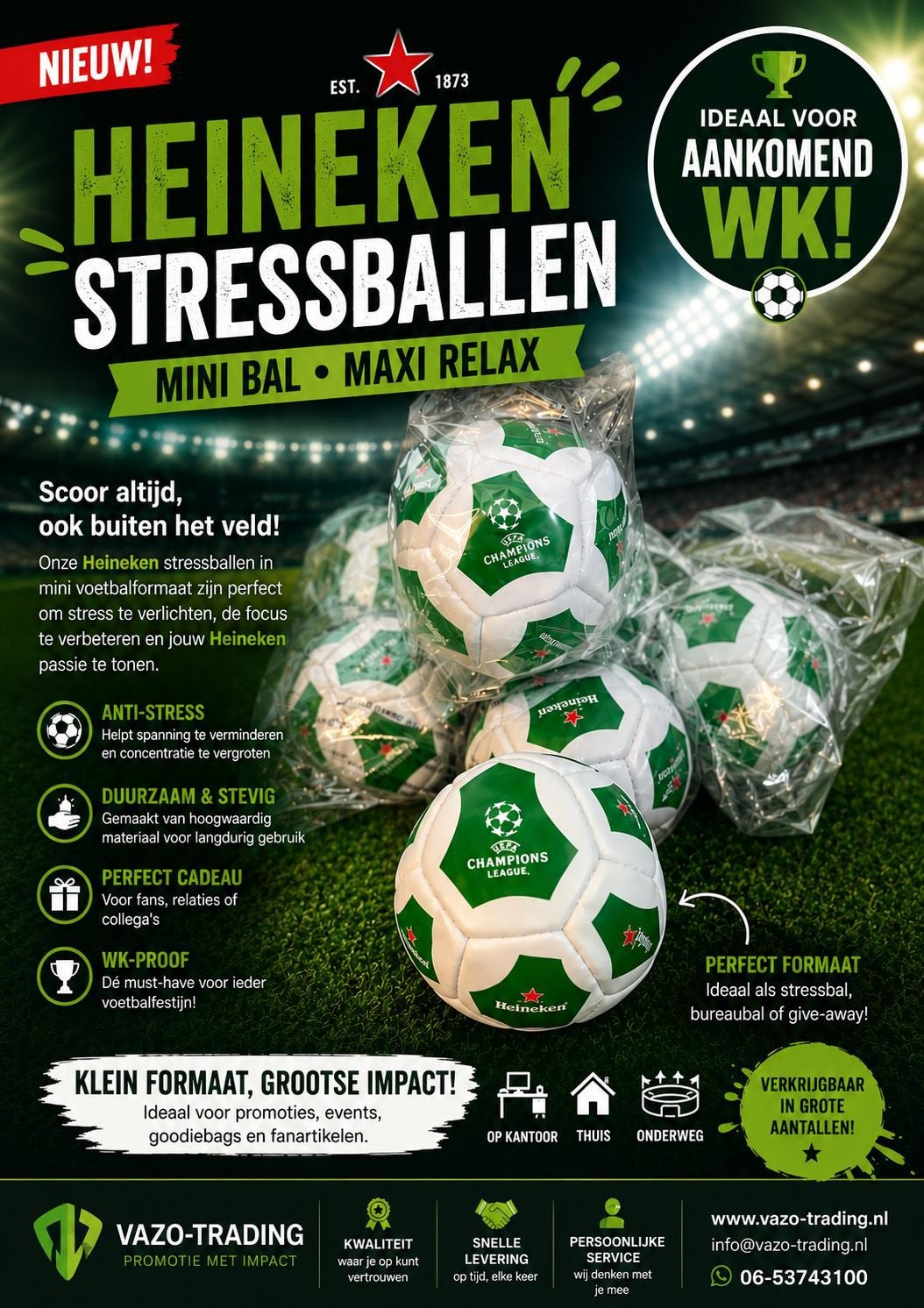 Heineken stressballen, partijhandel, Sport en Fitness, Maat XL, Ophalen, Nieuw, Overige typen