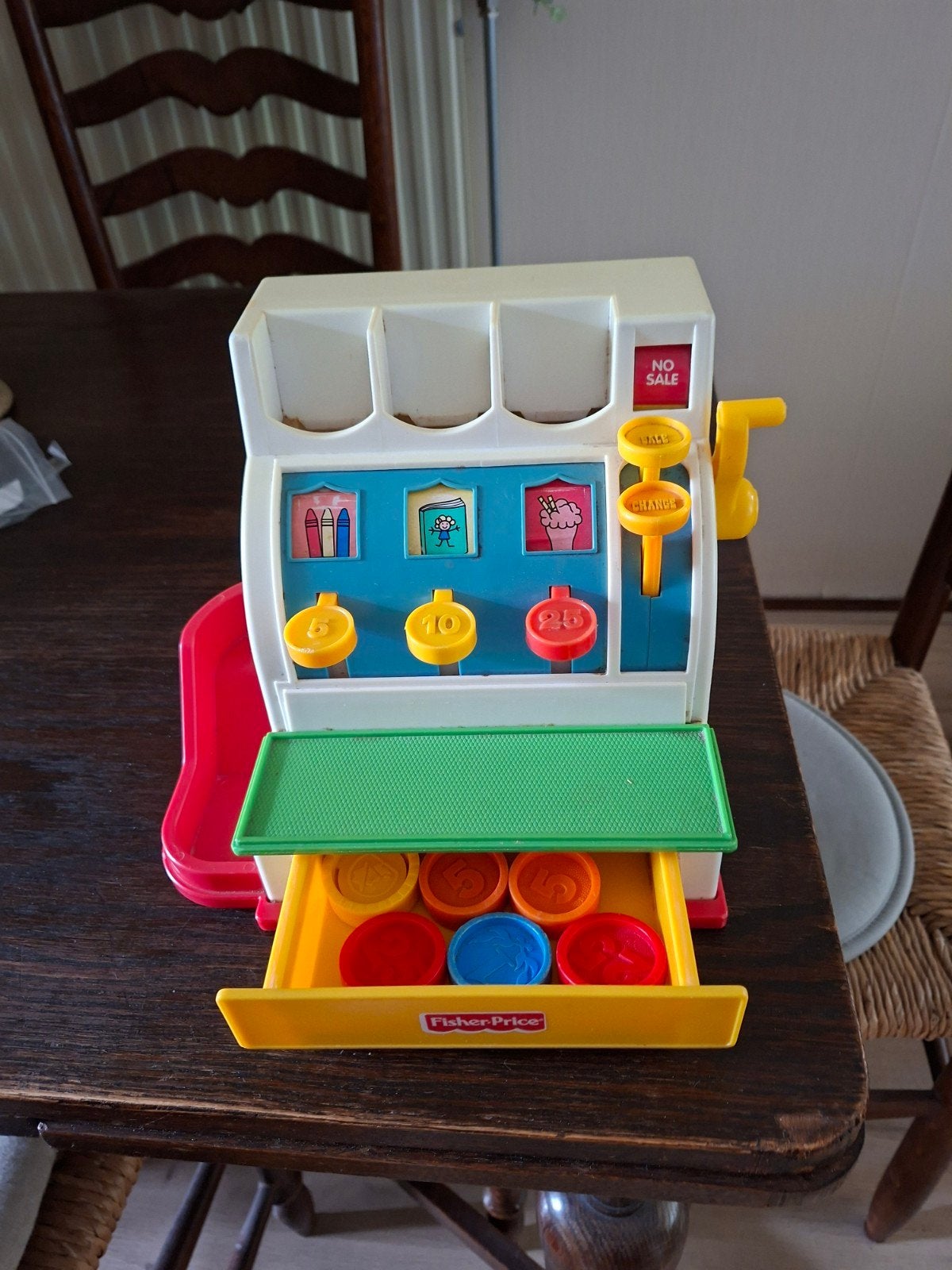 Fisher price kassa 7 munten, Ophalen, Zo goed als nieuw, Speelset