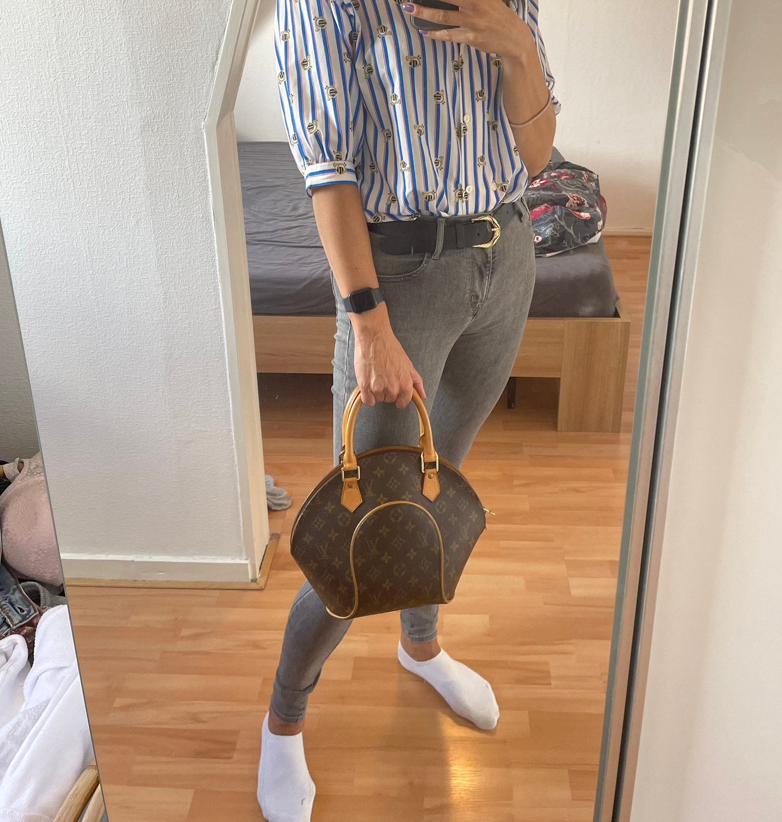 Vintage Louis Vuitton Ellipse PM, Ophalen, Gebruikt, Bruin, Handtas