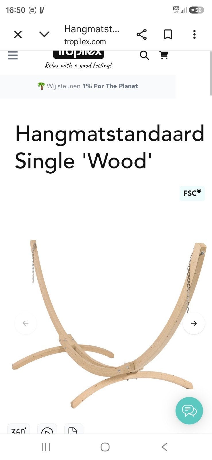 Tropilex standaard plus hangmat met spreidstok blauw, Tuin en Terras, Hangmatten, Ophalen, Nieuw