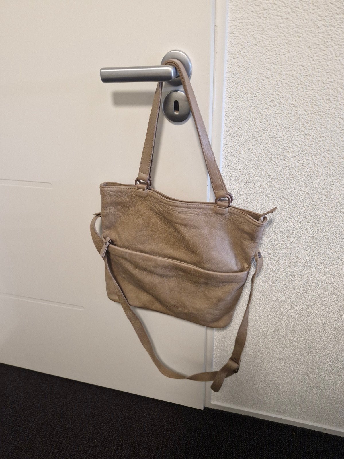 Fred de la Bretoniere tas, naturel, Sieraden, Tassen en Uiterlijk, Ophalen of Verzenden, Gebruikt, Beige, Handtas