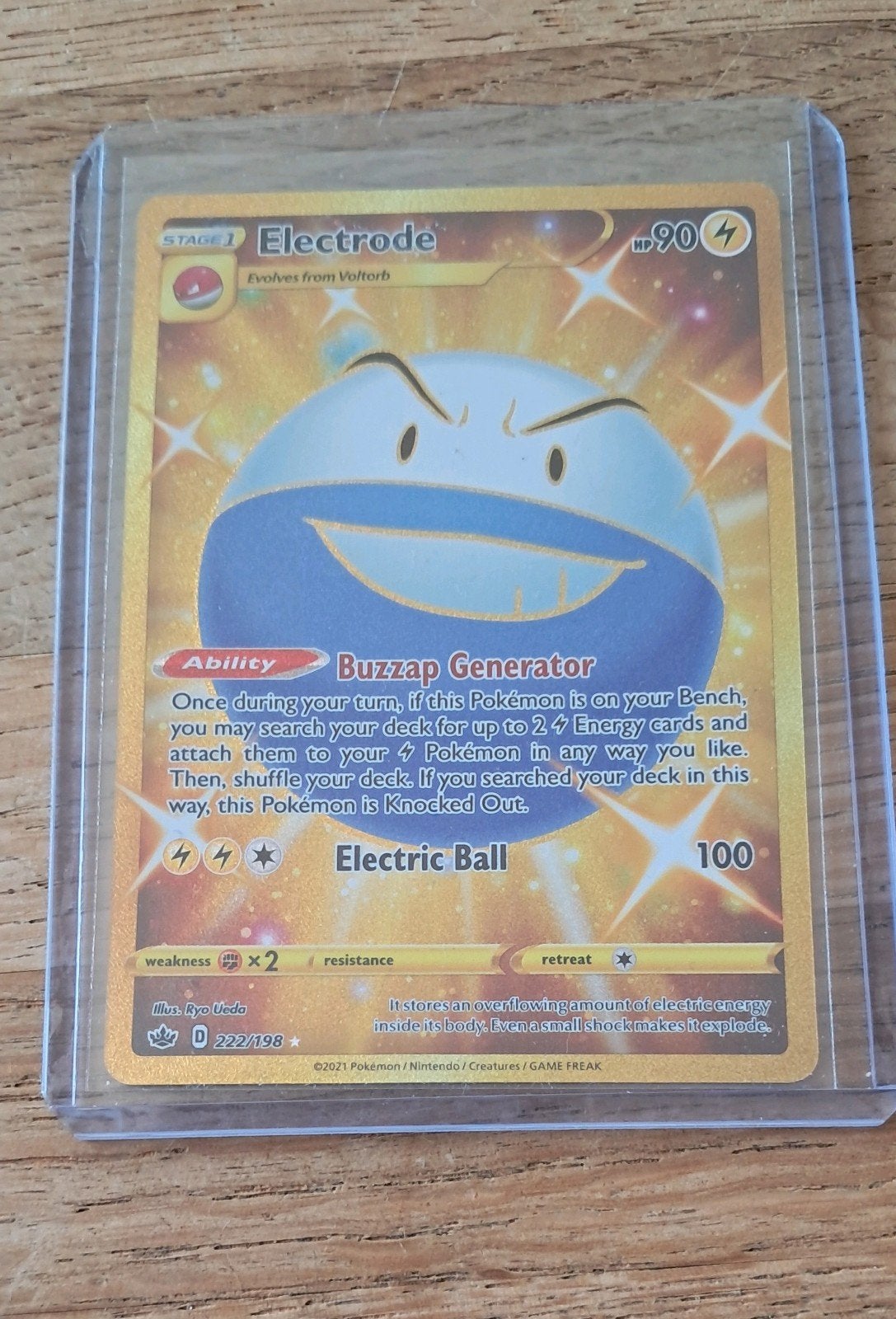 Electrode Gold Secret Rare 229/198 Pokémon Kaart, Ophalen of Verzenden, Zo goed als nieuw, Losse kaart