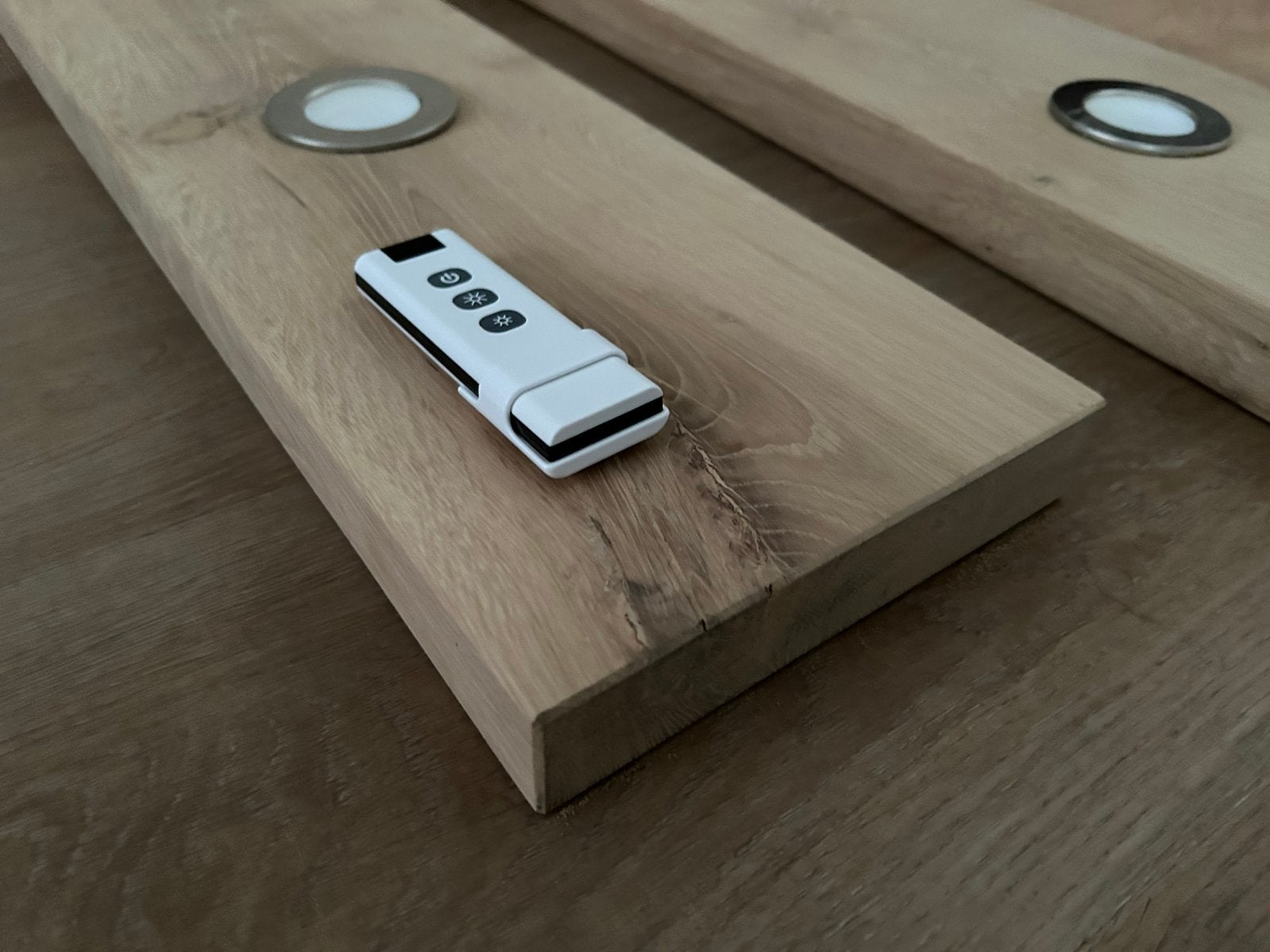2 rustiek massief eiken wandplank dimbare led verlichting, Ophalen of Verzenden, Nieuw
