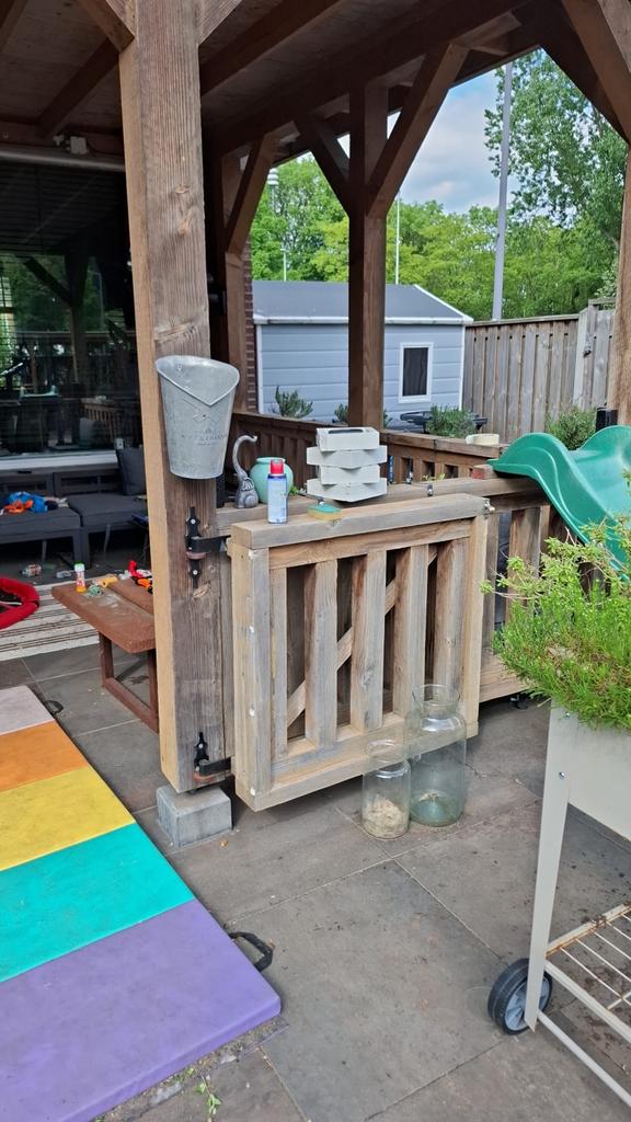 Douglas Veranda 4x6m met poortdeurtjes, Tuin en Terras, Overkappingen, Ophalen, Gebruikt, Veranda