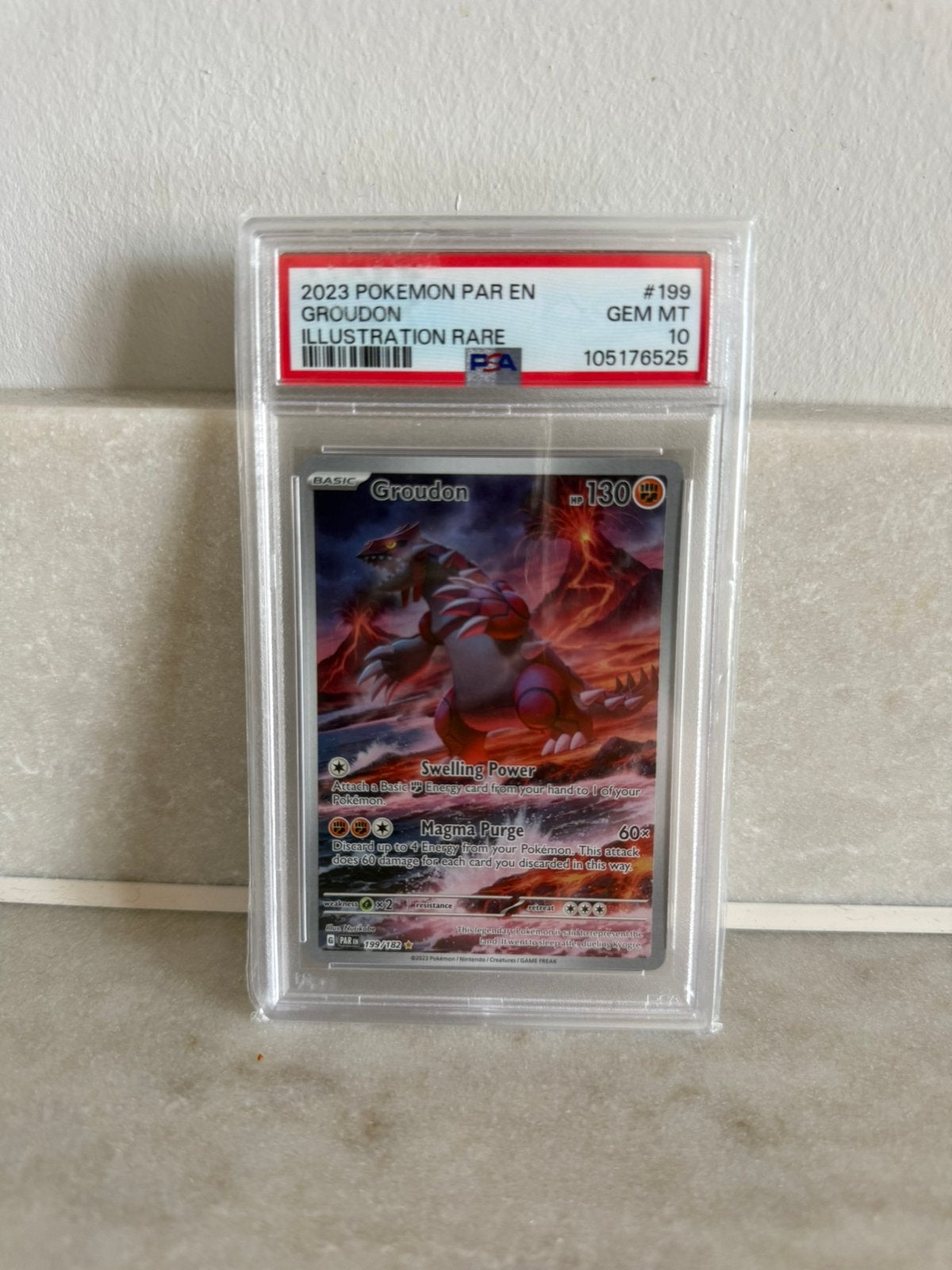 Groudon #199 -PSA 10-, Ophalen, Zo goed als nieuw, Losse kaart, Foil