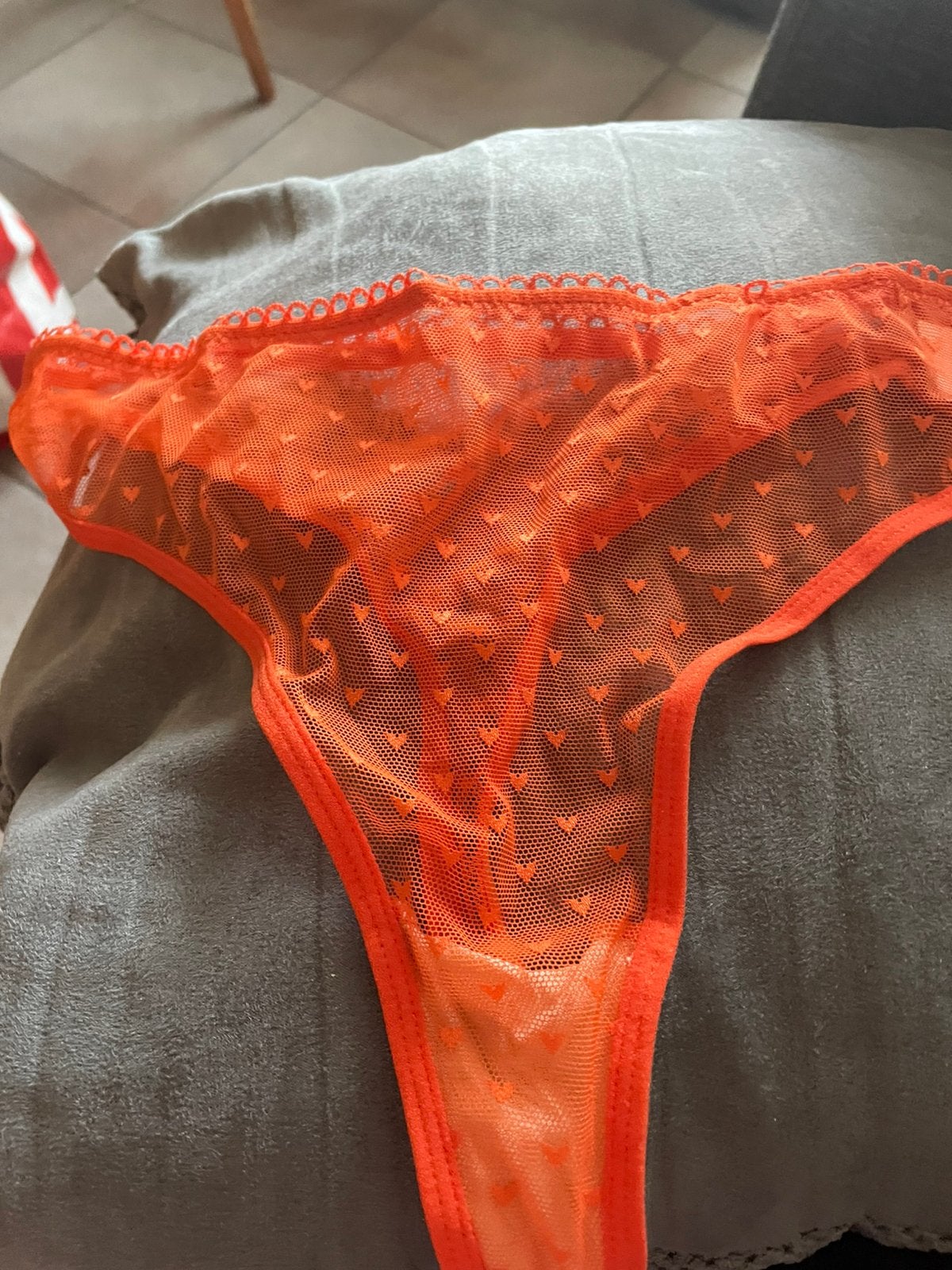 String hartjes mt M, Verzenden, Oranje, String