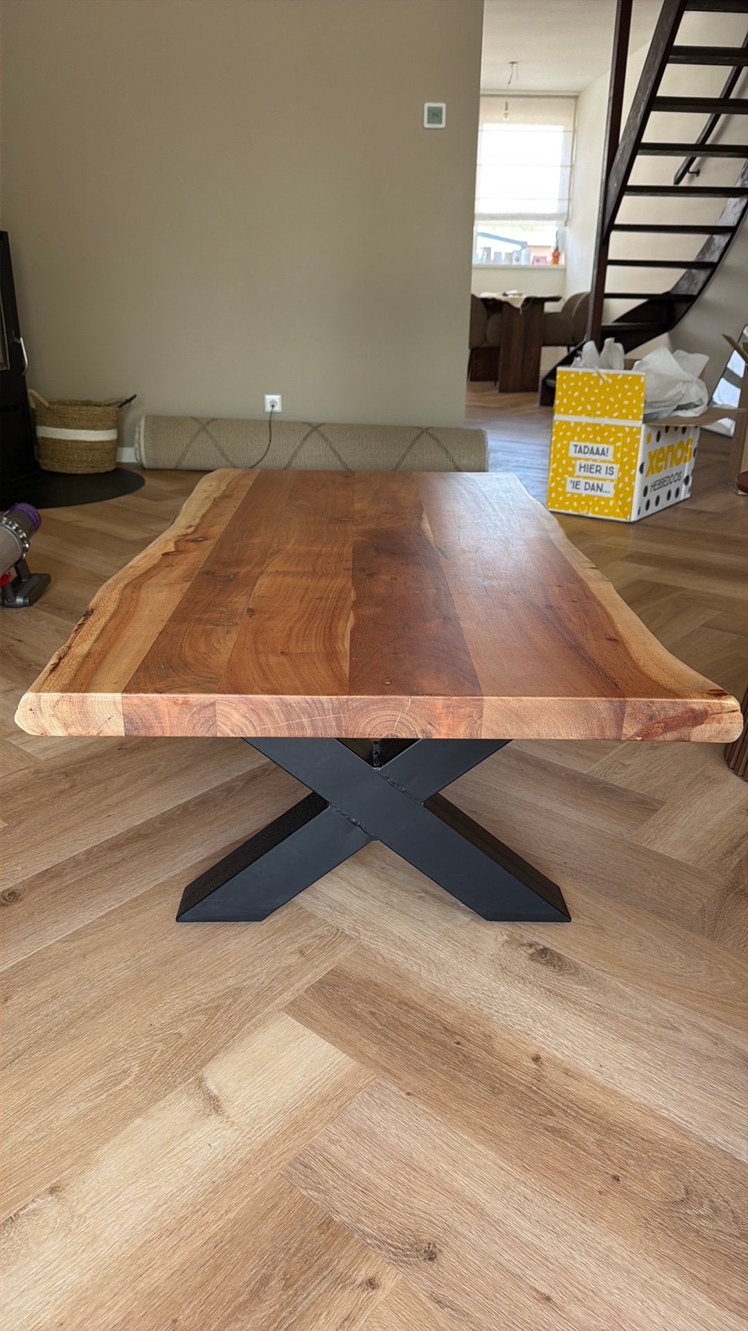 Robuuste salontafel van huus, Ophalen, Gebruikt, 50 tot 100 cm, 150 tot 200 cm