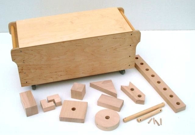 Grote Work-Play Box blokkenkist, Kinderen en Baby's, Speelgoed | Houten speelgoed, Ophalen of Verzenden, Nieuw, Overige typen
