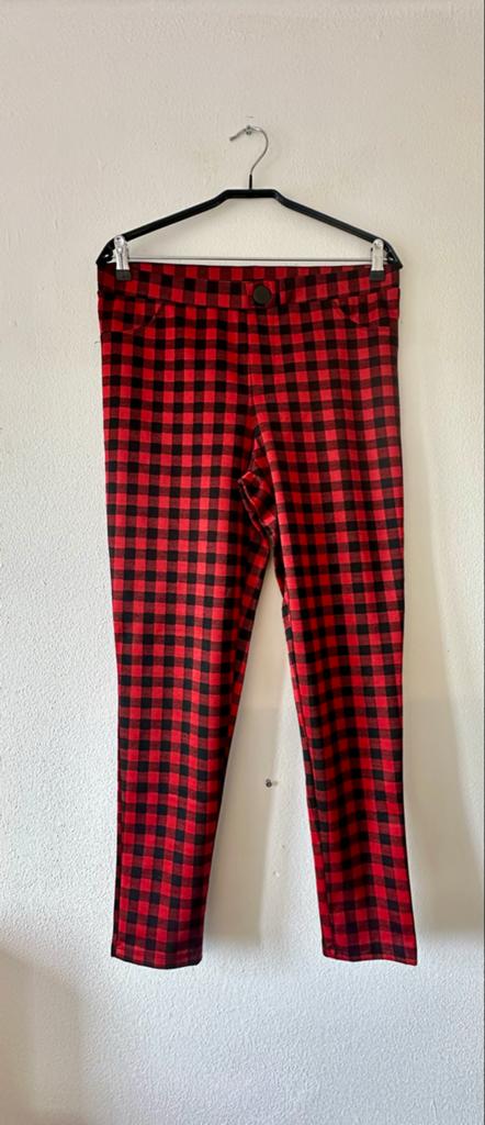 Geruite rode en zwarte broek, Maat 42/44 (L), Ophalen of Verzenden, Zo goed als nieuw, Lang
