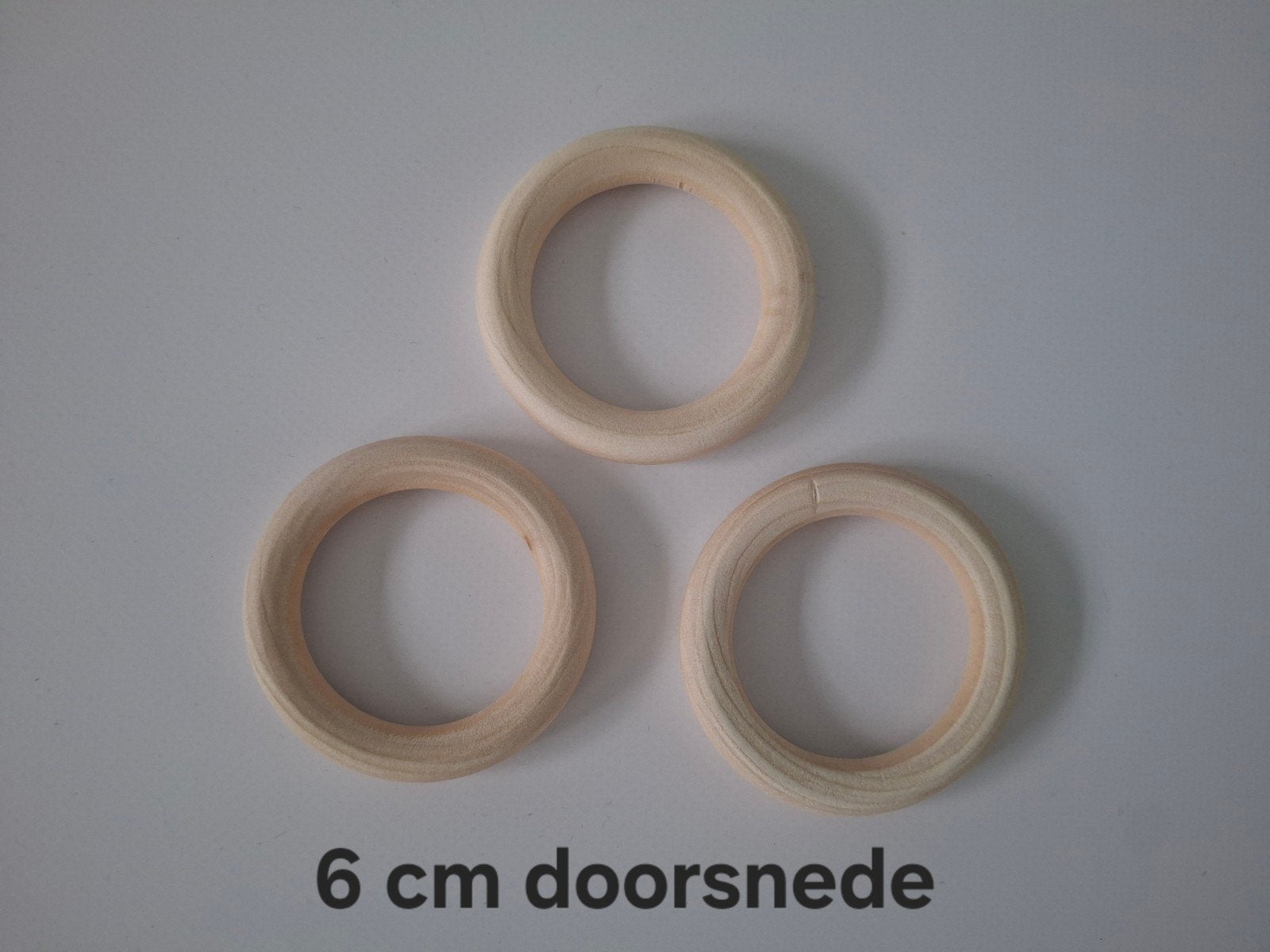Houten ringen 6 cm doorsnede - Knutselmateriaal, Nieuw, Overige merken, Knutselmateriaal, Hout