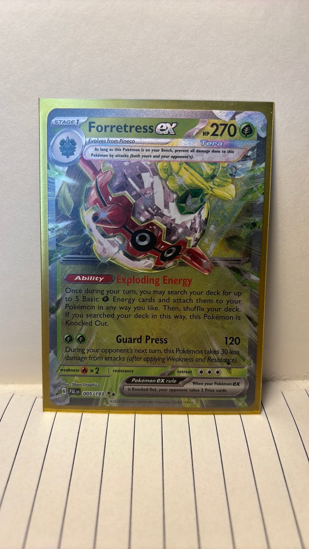 Forretress Ex 005/193 paldea evolved holo pokemon kaart, Ophalen of Verzenden, Nieuw
