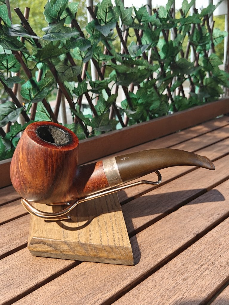 Savinelli 616 KS – gladde gebogen pijp met metalen band, Ophalen of Verzenden, Gebruikt, (Water)pijp
