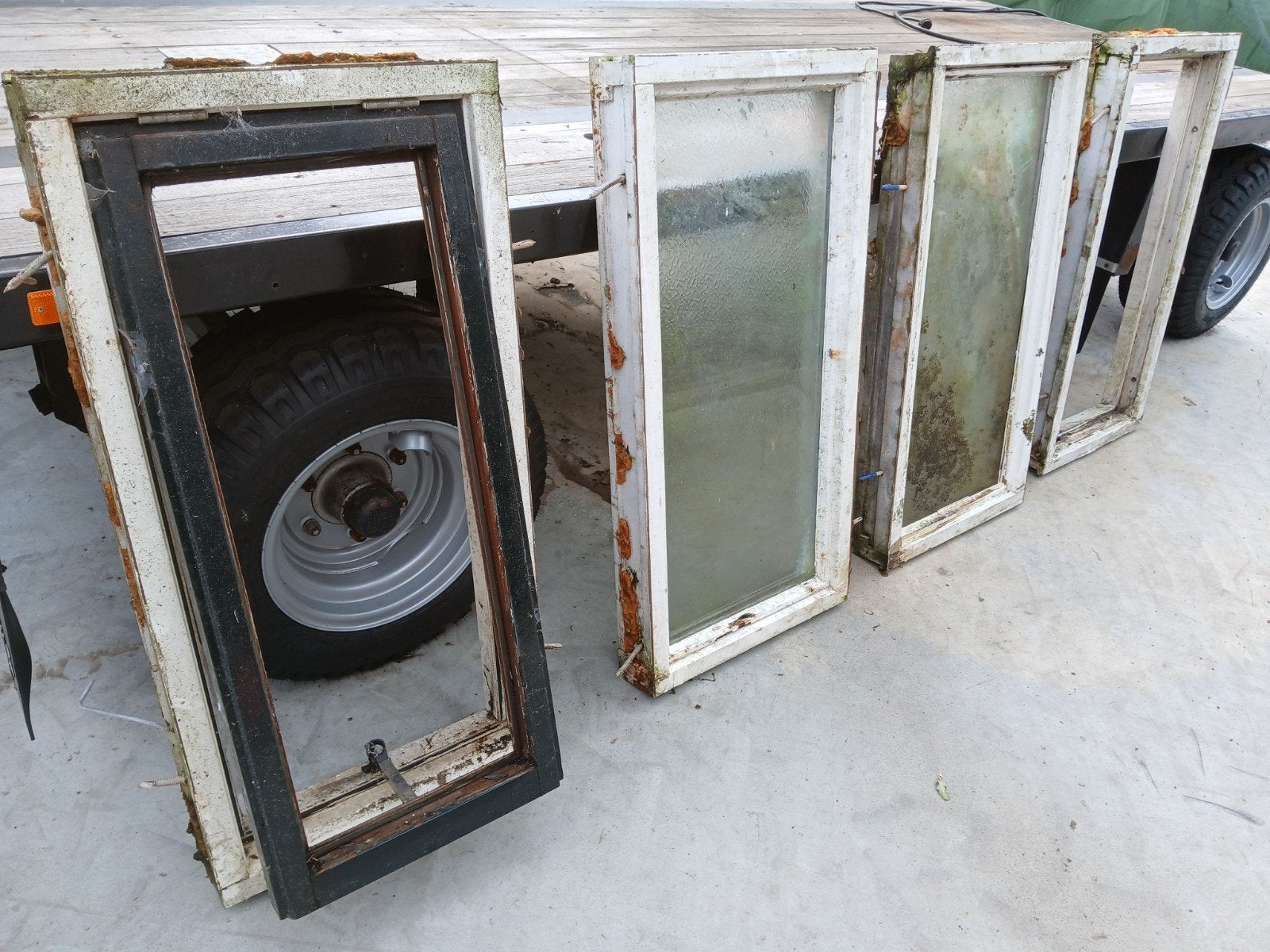 4 hardhouten kozijnen, Ophalen, Minder dan 80 cm, Gevelraam of Ruit