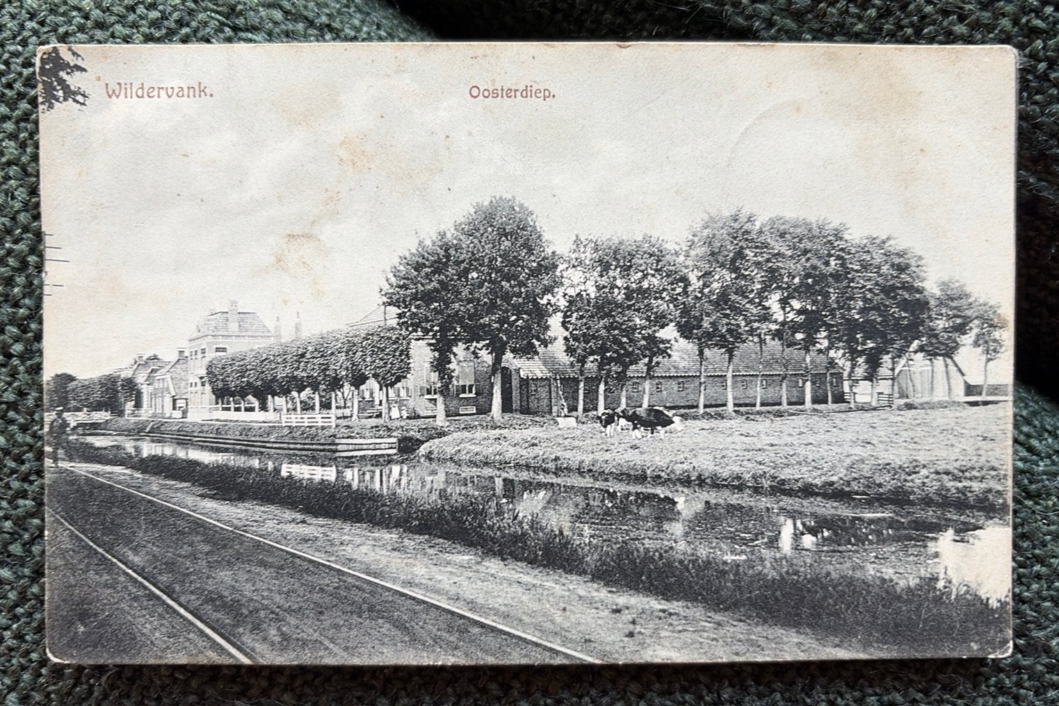 Ansichtkaart Wildervank Oosterdiep tramrails, Ophalen of Verzenden, 1920 tot 1940, Gelopen, Groningen
