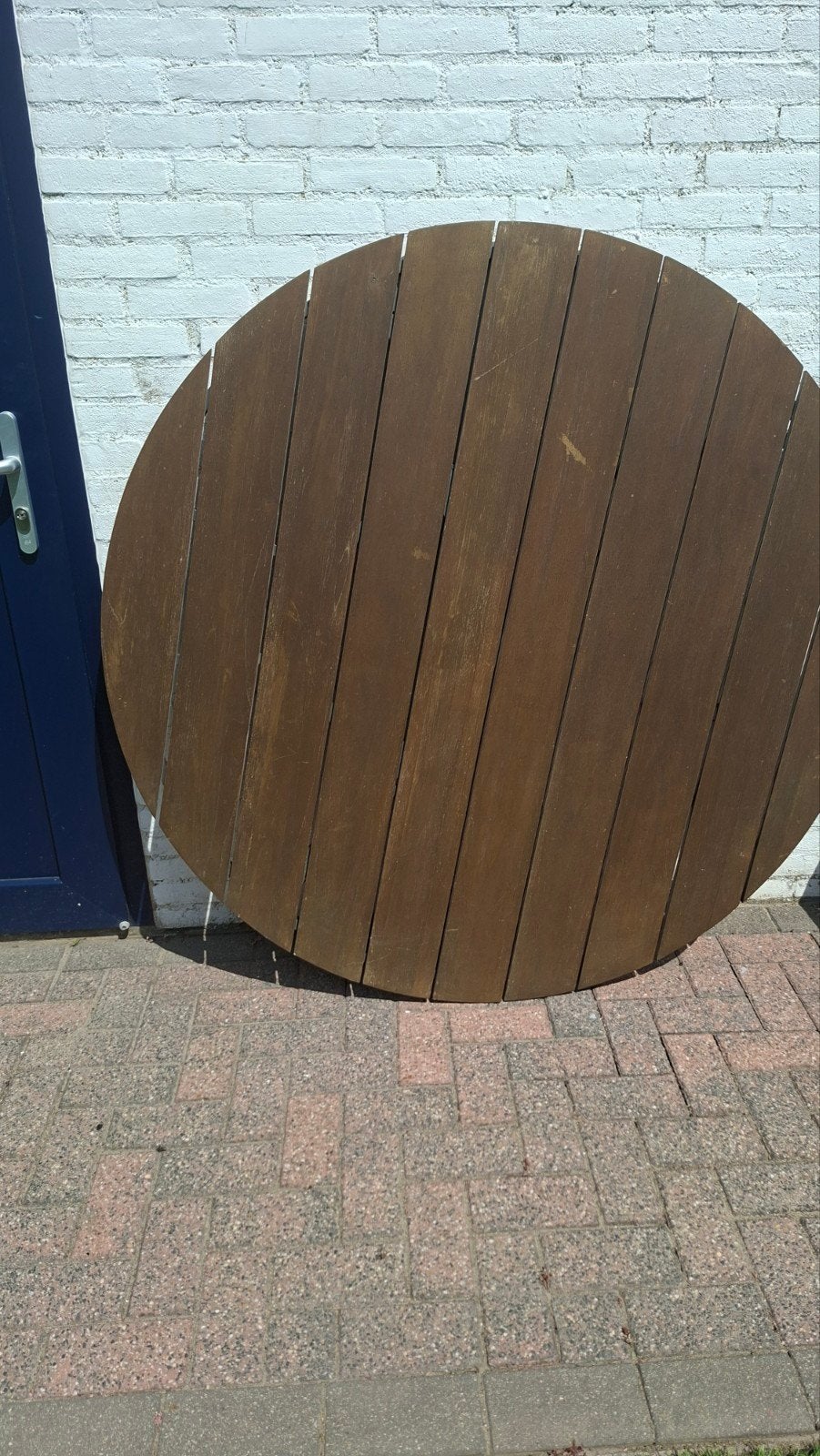 Ronde tuintafel teakhout, Ophalen, Gebruikt, Rond, Teakhout