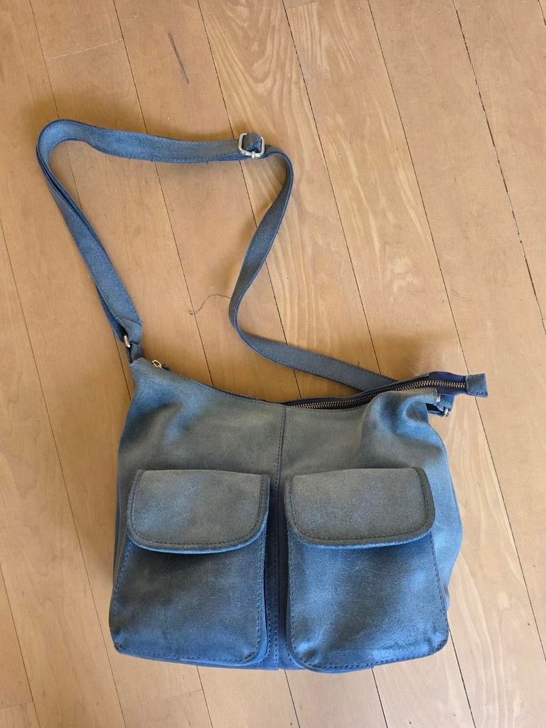 Leren tas van Gio Gini midden blauw,, Ophalen, Gebruikt, Blauw, Leer