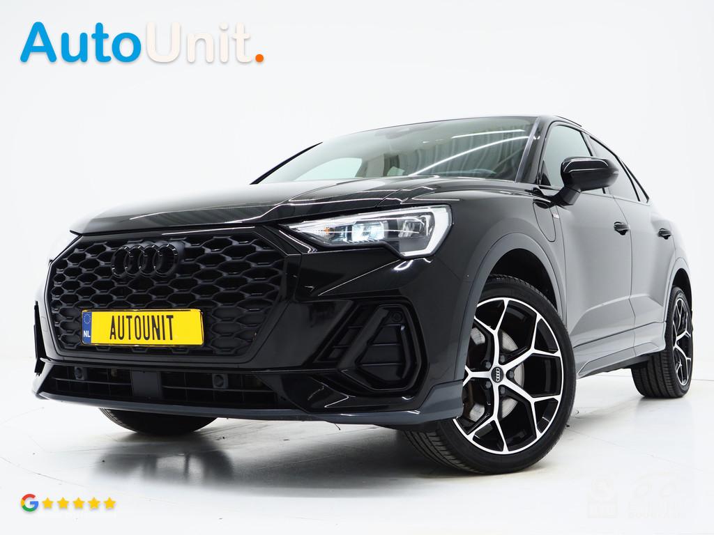 Audi Q3 Sportback 45 TFSI e Full Black | Panoramadak | Leder, Gebruikt, Zwart, Zwart, Hybride Elektrisch/Benzine