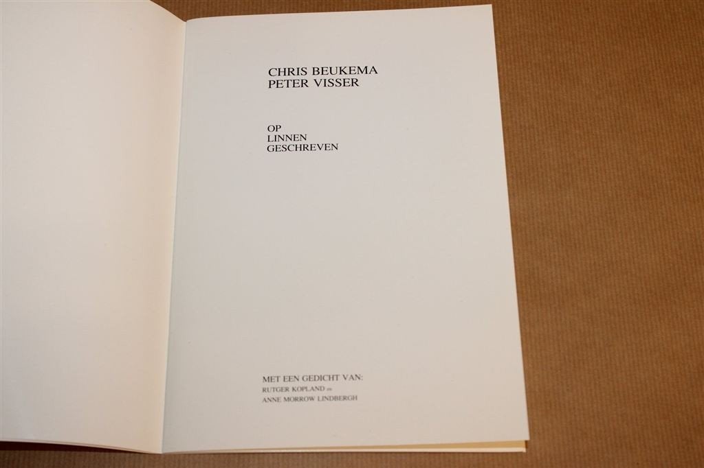 Op Linnen Geschreven — Beukema & Visser, Kunst, Gedichten, Ophalen of Verzenden, Gelezen