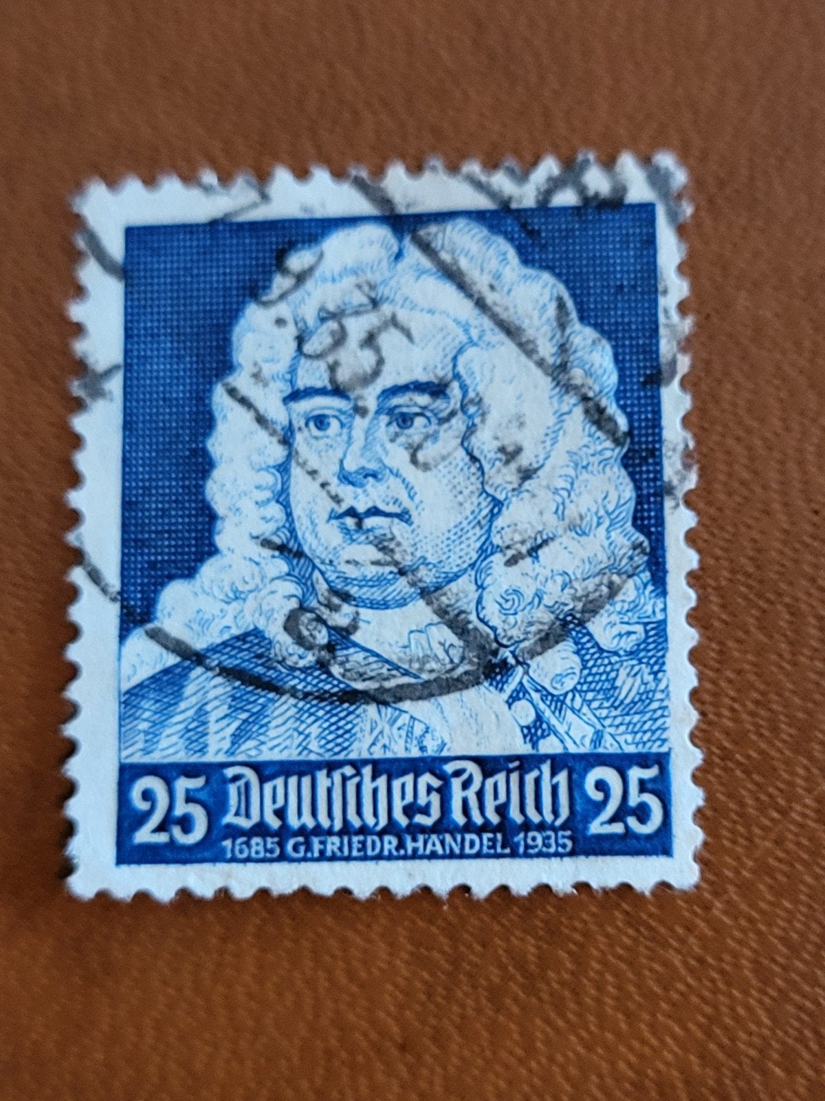 Duitse postzegel 1935 G.F. Handel 25 Pfennig, Ophalen of Verzenden, Duitse Keizerrijk, Gestempeld