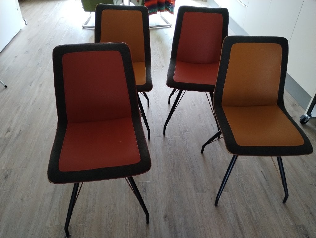 4 Eetkamerstoelen, Huis en Inrichting, Stoelen, Ophalen, Gebruikt, Overige kleuren, Vier