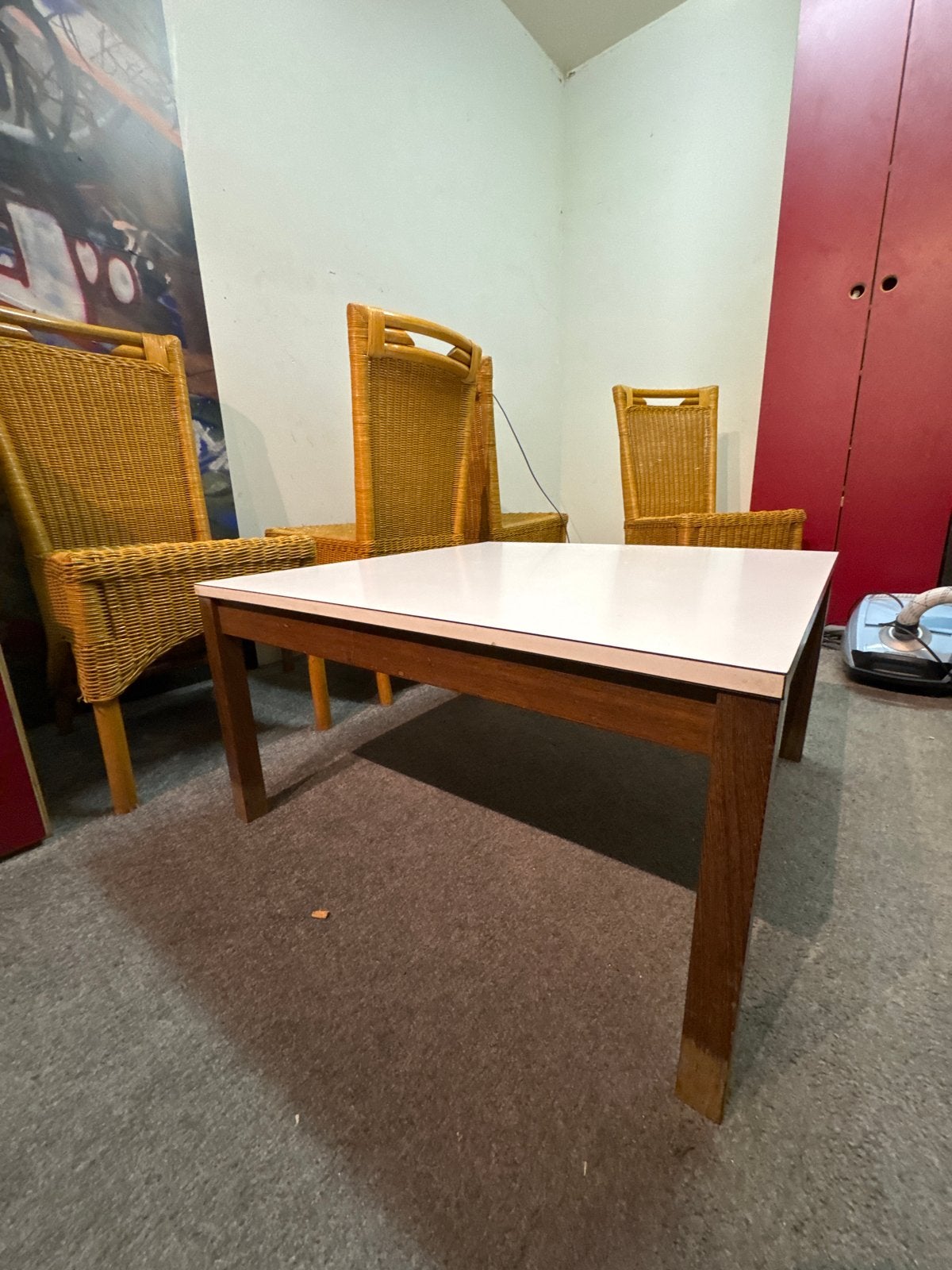 Vierkante vintage salontafel 80 x 80 cm, Ophalen, Gebruikt, 50 tot 100 cm, Vierkant