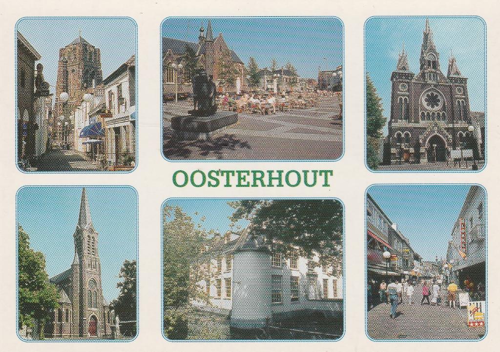 OOSTERHOUT GEMEENTE Kerken Binnenhof Markt Kerkstraat, Verzamelen, Ansichtkaarten | Nederland, Verzenden, 1980 tot heden, Ongelopen