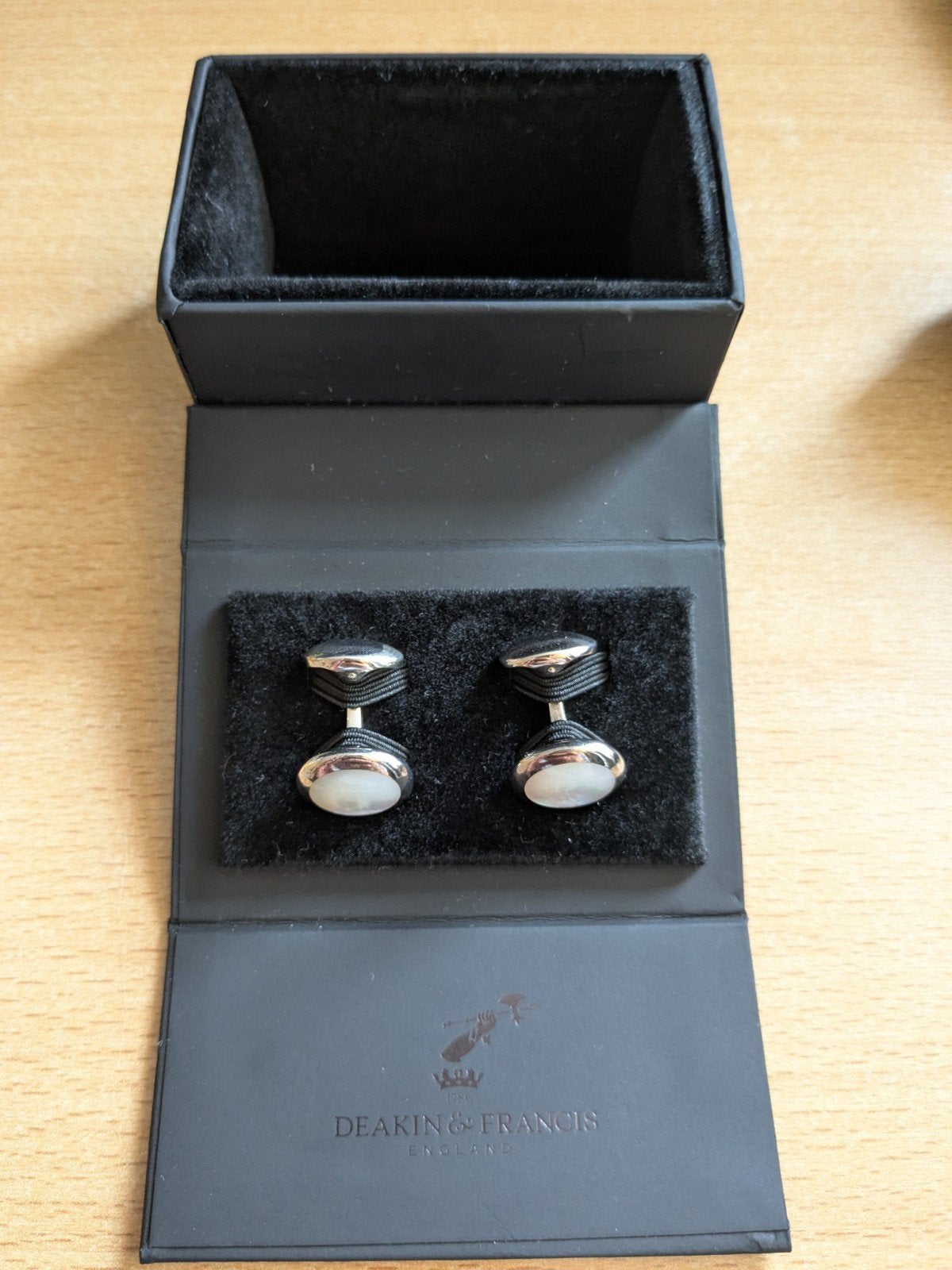 Zilveren manchetknopen met parelmoer., Sieraden, Tassen en Uiterlijk, Manchetknopen, Ophalen, Zo goed als nieuw, Zilver