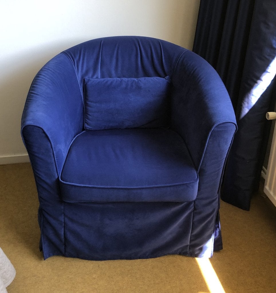 IKEA club fauteuil, Ophalen, Overige materialen, Blauw, Zo goed als nieuw